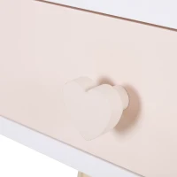 HOMCOM Coiffeuse Enfant Design scandinave Table de Maquillage Multi-rangements Miroir dim. 69L x 49l x 136H cm pin et MDF Blanc(m-9)