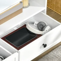 HOMCOM Modern TV Unit Cabinet for TVs up to 45 Inches, TV Stand with Drawers, Open Shelves, Cable Holes for Living Room, White(m-9)