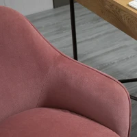 Vinsetto Schreibtischstuhl mit Knopfheftung, höhenverstellbar, Wippfunktion, Samtoptik, 61 cm x 59 cm x 90,5 cm, Altrosa(m-8)