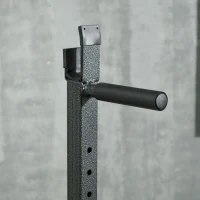 SPORTNOW Supporto per Bilanciere con Altezza e Larghezza Regolabili in Acciaio ed EVA, 60-87x65x121-158cm, Nero(m-7)