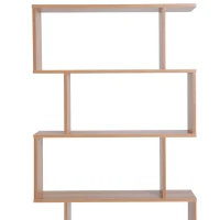 Homcom Étagère Zig Zag 6 Niveaux Hêtre Clair 80 x 23 x 192 cm(m-7)