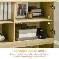 HOMCOM Credenza moderna multiuso con 4 ante quadrate in legno, 100x41.5x107cm, Bianco(m-8)