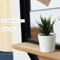 HOMCOM Wandspiegel mit Regal Industrie-Design Tannenholz Metall Schwarz +Natur(m-6)