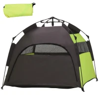 PawHut Foldable Dog Cat Tent with Water-Resistant Oxford, Carry Bag for Extra Large Dog, Green(m-11)