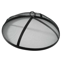 Outsunny Brasero Exterior de Metal Ø56 cm Cuenco de Fuego de Jardín con Tapa Protectora contra Chispas y Atizador para Hogueras Leñas Terraza Camping Fiestas Negro(m-7)