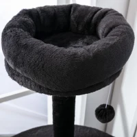PawHut Árbol Rascador para Gatos Grande 65x50x153 cm Torre para Gatos Centro de Actividades con Múltiples Plataforma Poste Hamaca Bolas de Juguete y Cueva Gris Oscuro(m-9)