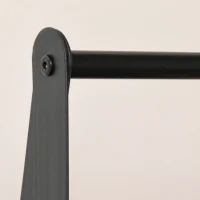 HOMCOM Gaderobenständer Kleiderständer Kleiderstange mit Schuhablage Wäscheständer Metall + Holz Schwarz + Natur 64 x 42,5 x 149 cm(m-7)