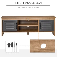 HOMCOM Mobile Porta TV Design Moderno in Stile Industriale, Mobile Basso per TV fino 42" con 2 Cassetti e 2 Ripiani in Legno, Marrone(m-4)