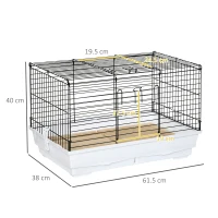 PawHut Indoor Small Animal Cage for Rabbits, Guinea Pigs w/ Wood Floor, Removable Trays(m-3)