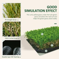 Outsunny 4 x 1m Artificial Grass Turf with 30mm Pile Height Non-toxic Roll Grass Carpet Fake Grass Mat with Drainage Holes UV resistance for Indoor, Outdoor, Patio, Garden, Lawn, Balcony(m-6)