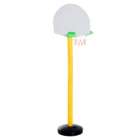 HOMCOM Panier de Basket-Ball sur pied avec poteau panneau + 3 ballons + pompe hauteur réglable 0,60 – 1,32 m jaune noir(m-4)