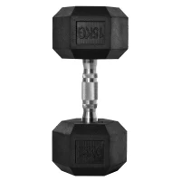 HOMCOM 15KG Single Rubber Hex Dumbbell Portable Hand Weights Dumbbell Home Gym(m-12)