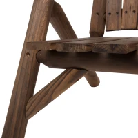 Outsunny Gartenbank mit Tisch, Gartenmöbel, Sitzbank, 2 Stühle, Massivholz, Braun, 157 x 88 x 103 cm(m-10)