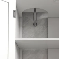 kleankin Mobile Sotto Lavabo Bagno con Armadietto a 2 Ante e 3 Ripiani Aperti in Legno, 90x30x60cm, Bianco(m-8)