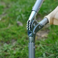 Outsunny Sonnenliege klappbar Gartenliege mit Kopfkissen Liegestuhl verstellbar mit 5-Fach Campingliege bis 120kg belastbar für Garten, Balkon und Pool geeignet, 4 Farben(Creme)(m-6)