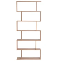 Homcom Étagère Zig Zag 6 Niveaux Hêtre Clair 80 x 23 x 192 cm(m-4)