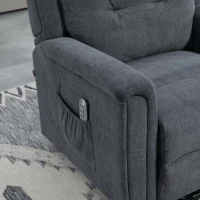 HOMCOM Relaxsessel Aufstehhilfe Seniorensessel, inkl. Fernbedienung, 92 cm x 87 cm x 108 cm, Dunkelgrau(m-9)