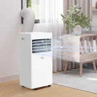 HOMCOM 7000 BTU Air Conditioning Unit, 3-in-1 Portable Air Conditioner, Dehumidifier, Cooling Fan with 2 Speeds, 24H Timer, Remote Control, Digital Display, Window Venting Kit, 26m²(m-10)