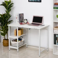 HOMCOM Table à Dessin Bureau inclinable Design Contemporain dim. 110L x 55l x 76H cm 2 étagères Panneaux Particules métal Blanc(m-2)