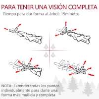 HOMCOM Árbol de Navidad Artificial Nevado 210 cm con 1021 Ramas y Soporte de Metal Árbol Navideño Nevado para Interior Verde(m-7)