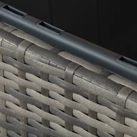 Outsunny Hochbeet, Stufendesign, drei Pflanzkästen, Rattanoptik, separat nutzbar, Stahlrahmen, grau(m-9)