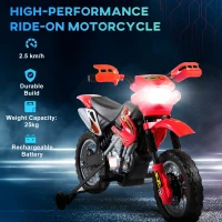 HOMCOM 6V Kids Child Electric Motorbike Ride on Motorcycle Scooter Children Toy Gift for 3-6 Years (Red)(m-4)