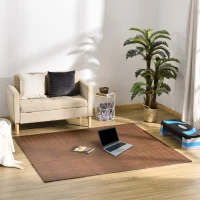 HOMCOM Tappeto Puzzle Morbido in EVA Antiscivolo con Effetto Legno, 9 Pezzi e 18 Bordi, per Fitness e Cameretta, Area coperta 3.24m²(m-2)