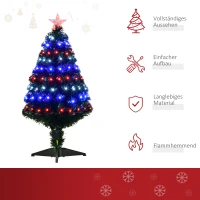 HOMCOM Weihnachtsbaum Tannenbaum 90 LEDs Stern Grün Ø48 x H90 cm(m-4)