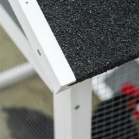 PawHut Hühnerstall Hühnerhaus mit Nistkasten Rampe winterfest Hühnervoliere 2 Ebenen Gehege leicht zu reinigen Tannenholz Stahl Asphalt Grau 209,5 x 96 x 123 cm(m-7)