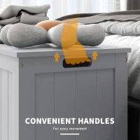 HOMCOM Storage Chest, Modern Storage Trunk with 2 Safety Hinges and Cut-out Handles, Wooden Toy Box for Living Room, Entryway, 76 x 40 x 48 cm, Grey(m-6)