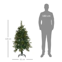 HOMCOM Sapin arbre de Noël artificiel 120 cm 260 branches + support pied vert(m-3)
