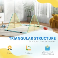 HOMCOM Kids Gymnastic Bar, with Adjustable Height, Foldable Horizontal Bars - Light Blue(m-7)