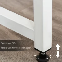 HOMCOM Schreibtisch im Industrie-Design, Computertisch, Gaming-Desk, 1 Ablage, Weiß + Natur(m-5)