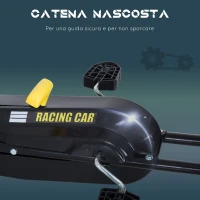 HOMCOM Go-Kart a Pedali per Bambini con Sedile Regolabile, Freno e Frizione, 95x66.5x57cm, Bianco Nero(m-7)