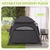 PawHut Foldable Dog Cat Tent with Water-Resistant Oxford, Carry Bag for Extra Large Dog, Charcoal Grey(m-6)