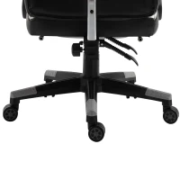 Vinsetto Ergonomischer Bürostuhl, Gaming Stuhl, Drehstuhl mit Lendenkissen und Fußstütze, Kunstleder, Grau, Weiß, Schwarz, 68 x 70 x 120-127 cm(m-8)