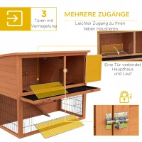 PawHut Kleintierstall Zwergkaninchenstall Nagerstall, wetterbeständig, 123 x 62 x 102 cm, Orange(m-4)