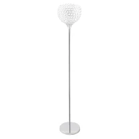 HOMCOM Modern Floor Lamp with K9 Crystal Lampshade, Tall Standing Lamp with E27 Bulb Base and Foot Switch for Living Room Bedroom Study Office Silver(m-11)