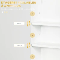 kleankin Armoire murale de salle de bain, armoire à pharmacie murale meuble de rangement avec étagère réglable(m-5)