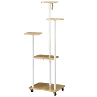 Outsunny Blumenständer, Pflanzenständer, 5 Ebenen, für Innen- und Außenbereiche, Stahl, weiß, 35 x 26 x 120cm(m-10)