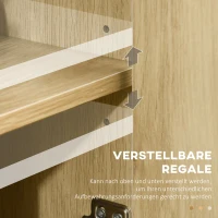 HOMCOM TV-Bank im Skandi-Design, 3 Schrankfächer, versetzbare Einlegeböden, Kabelmanagement, 150 x 40 x 51 cm(m-5)