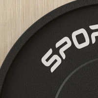 SPORTNOW Set 2 Dischi Pesi da 10kg in Gomma con Foro da 2"/5 cm per Manubri e Bilancieri, Nero(m-8)