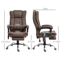 Vinsetto Vibrating Massage Office Chair with Heat, Desk Chair with Height Adjustable and Footrest, Dark Brown(m-3)