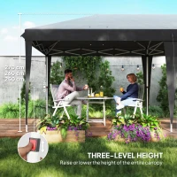 Outsunny 6 x 3 m Pop-Up Steel Frame Gazebo Grey(m-5)