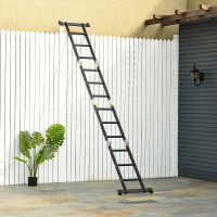 DURHAND Scala in Alluminio 5 in 1 Nera per Interni ed Esterni, Carico Massimo 150kg, 370x61x11 cm(m-9)