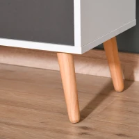 HOMCOM Sideboard Floor Cabinet Storage Cupboard with Drawer and Solid Wood Legs for Bedroom, Living Room, Entryway, Grey(m-8)