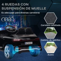 AIYAPLAY Coche Eléctrico para Niños Audi Q8 etron sportback con Batería 12V Mando a Distancia Faros Bocina y Música Negro(m-8)