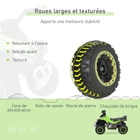 HOMCOM Porteur Enfants Quad 18-36 Mois dim. 67L x 38l x 44H cm Effets Lumineux et sonores Vert Noir(m-5)