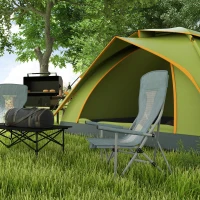 Outsunny Folding Camp Chair Portable Chair w/ Cup Holder Holds up to 136kg Perfect for Camping, Festivals, Garden, Caravan Trips, Fishing, Beach and BBQs(m-10)