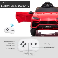 HOMCOM Kinderfahrzeug Elektroauto Sicherheitsgurt Fernbedienung MP3 3–6 Jahre PP Rot 102 x 65,4 x 52,6 cm(m-7)